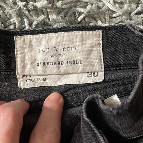 Rag and bone standard issue extra slim black jeans 30 - Picture 4 of 5